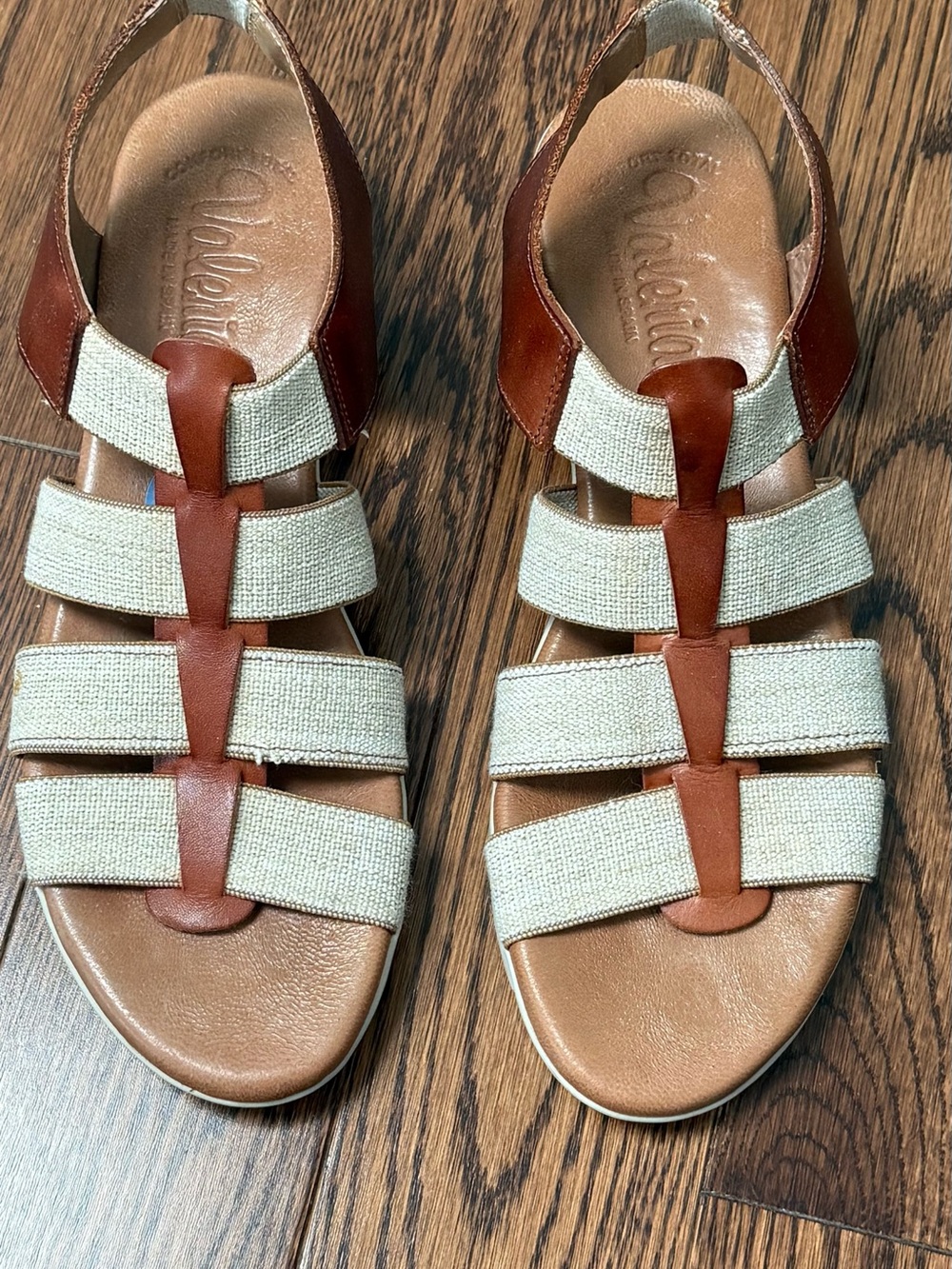 Cole Haan Brown & Cream Woven-Strap Espadrille Sandals